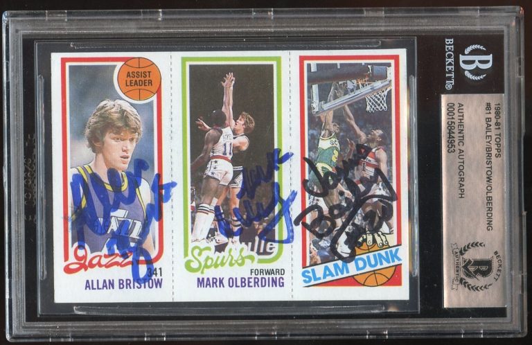 J Bailey A Bristow M Olberding #81 signed autograph 1980-81 Topps Basketball BAS