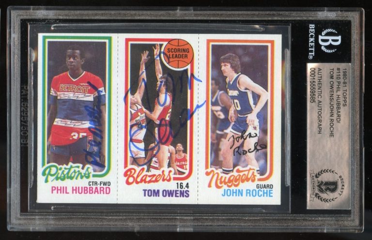 P Hubbard T Owens J Roche #110 signed autograph 1980-81 Topps Basketball BAS