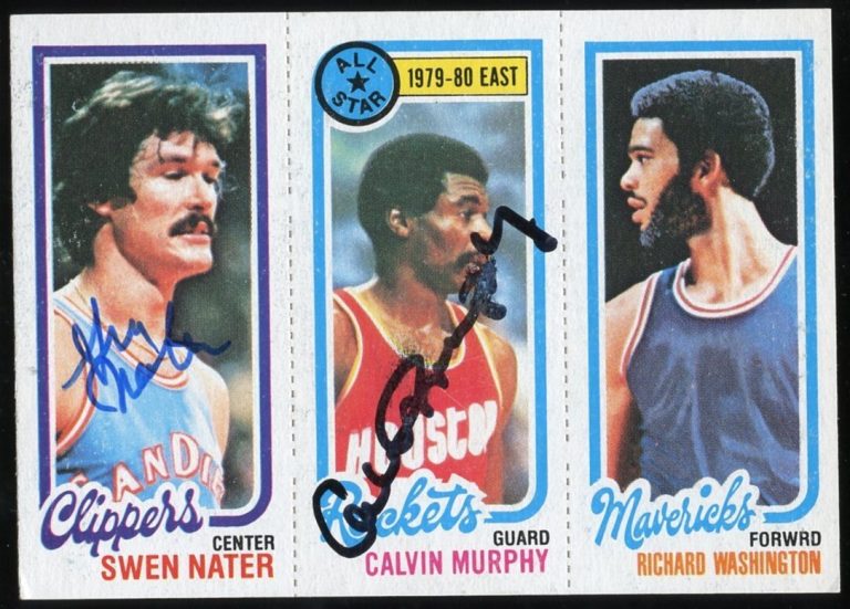 Swen Nater & Calvin Murphy signed autograph auto 1980-81 Topps Basketball Card