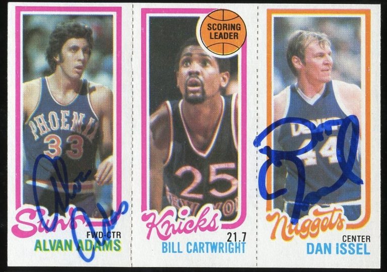 Alvan Adams & Dan Issel signed autograph auto 1980-81 Topps Basketball Card