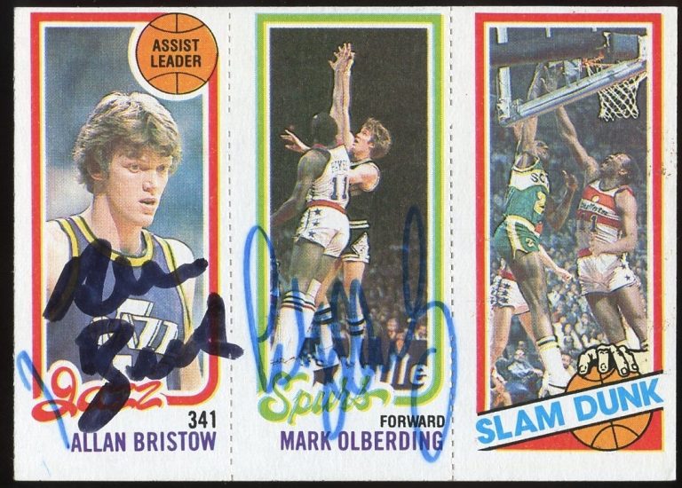 Allan Bristow & Mark Olberding signed autograph 1980-81 Topps Basketball Card