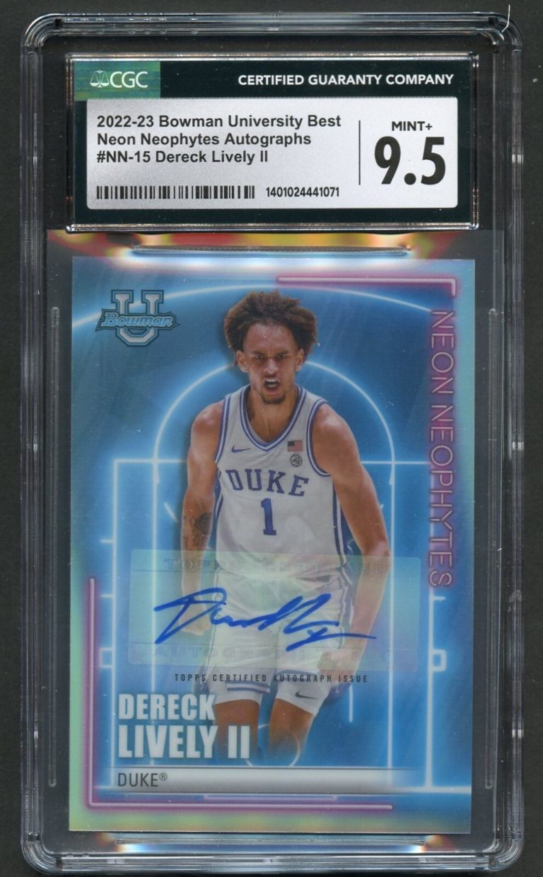 Dereck Lively Bowman University Best 2022-23 Neon Neophytes Autographs CGC 9.5