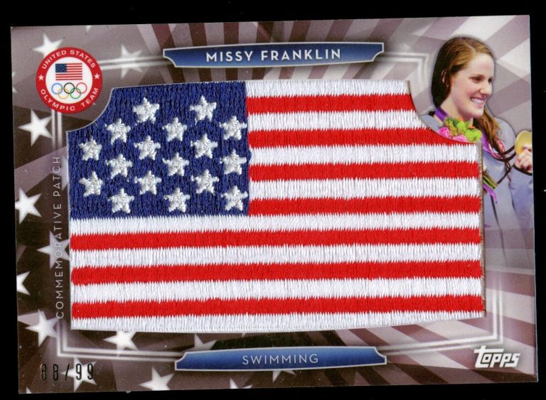 Missy Franklin USAF-MF 2016 Topps Olympic Memorabilia USA Flag Swimming Card