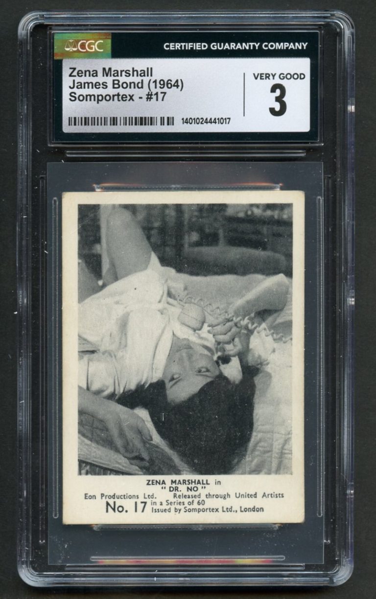 Zena Marshall #17 James Bond 1964 Somportex Film Scene Trading Card CGC 3