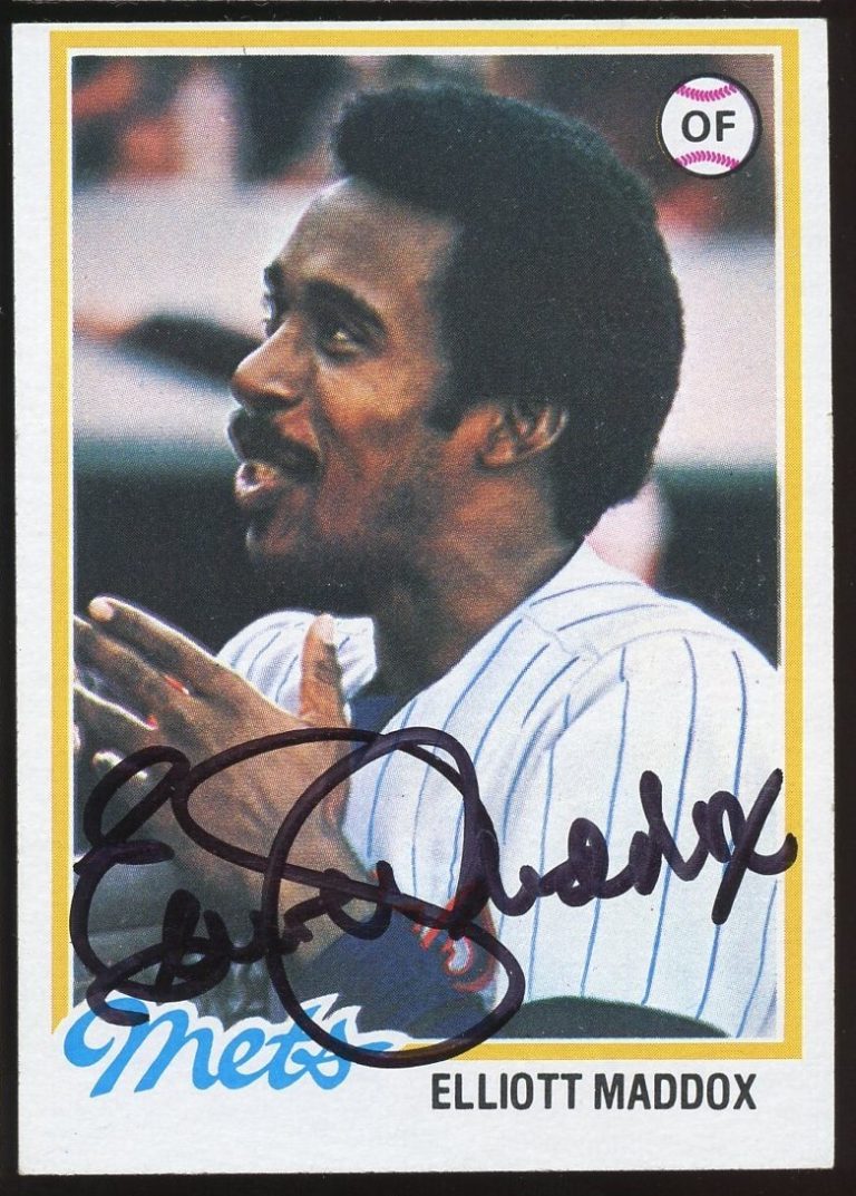 Elliott Maddox #442 signed autograph auto 1978 Topps Baseball Trading Card