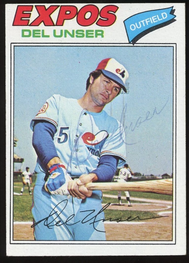Del Unser #471 signed autograph auto 1977 Topps Baseball Trading Card