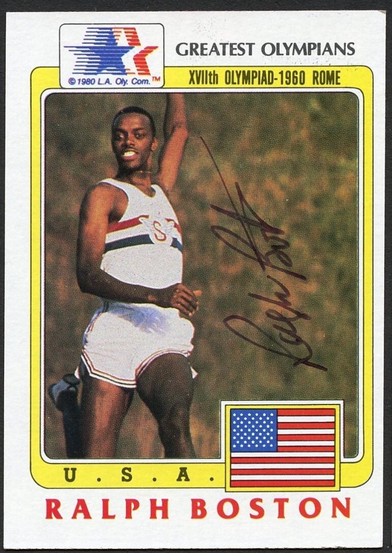 Ralph Boston #83 signed autograph auto 1983 Topps Greatest Olympians Card