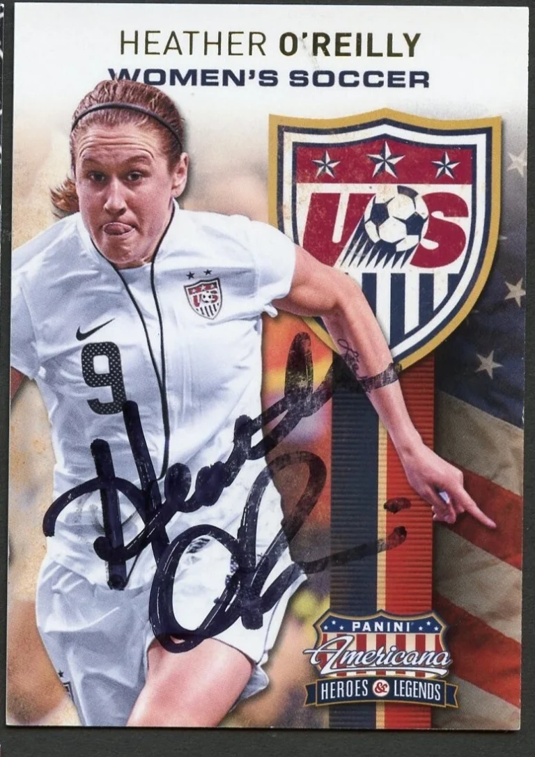 Heather O'Reilly #10 signed autograph 2012 Panini Americana Heroes & Legends