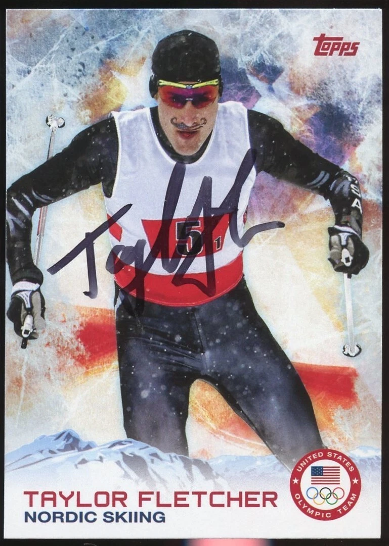 Taylor Fletcher #35 signed autograph auto 2014 Topps U.S. Winter Olympic Card