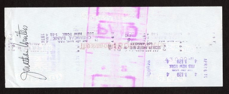 Jonathan Winters d2013 signed check auto American Actor and Comedian