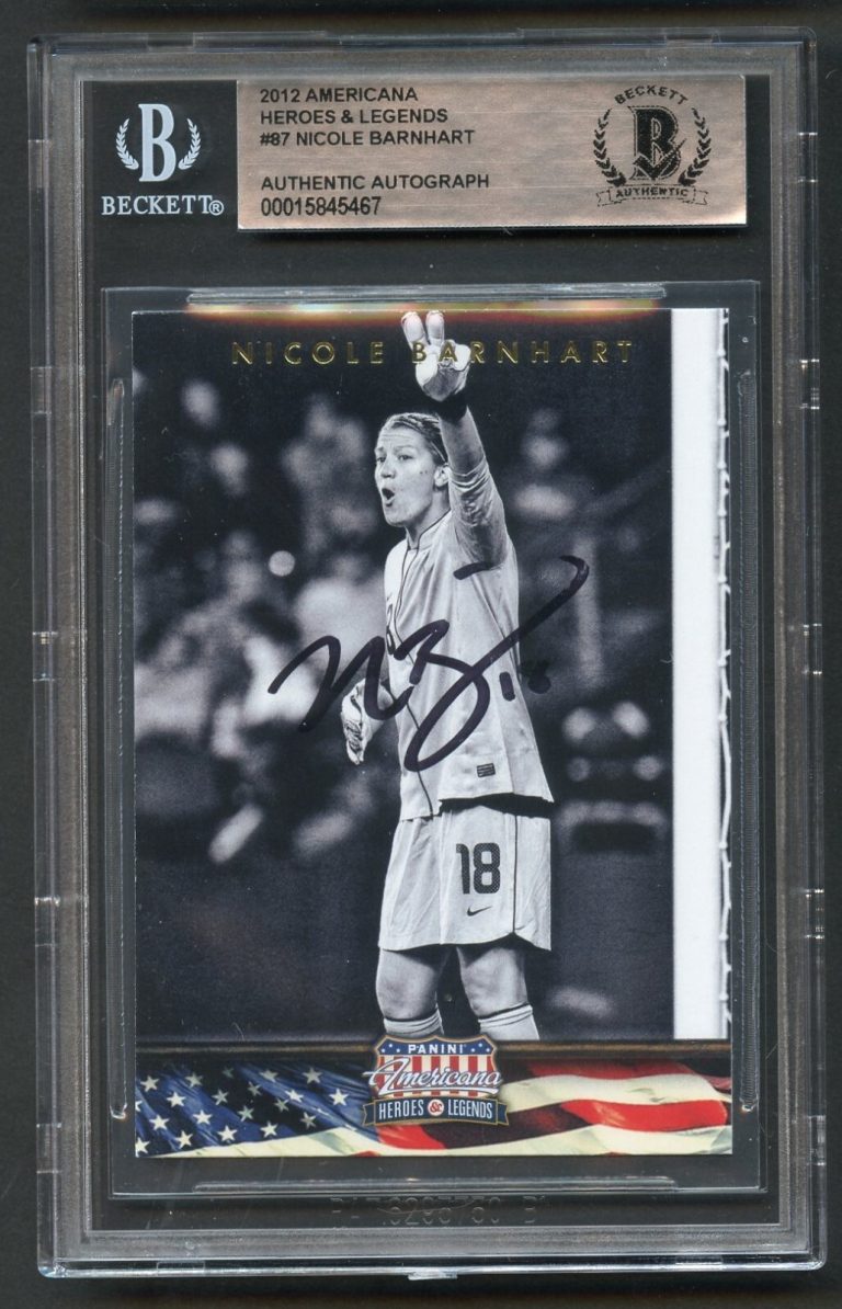 Nicole Barnhart #87 signed autograph 2012 Panini Americana Heroes & Legends BAS