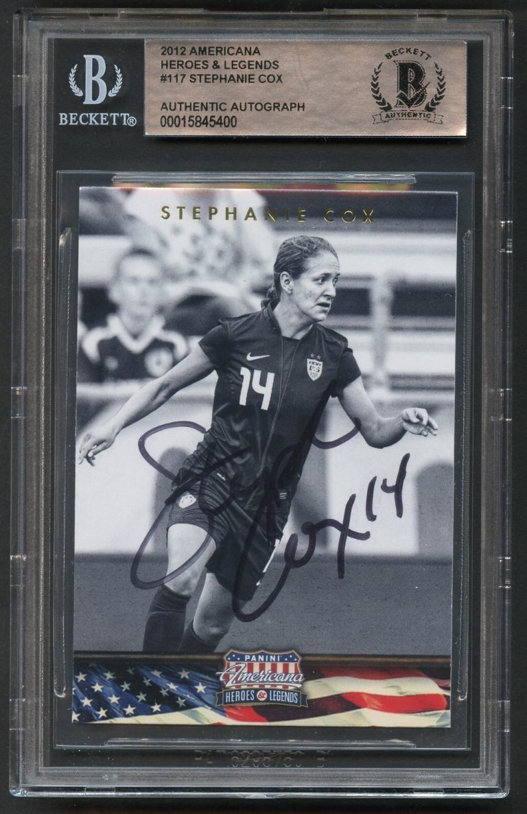Stephanie Cox #117 signed autograph 2012 Panini Americana Heroes & Legends BAS