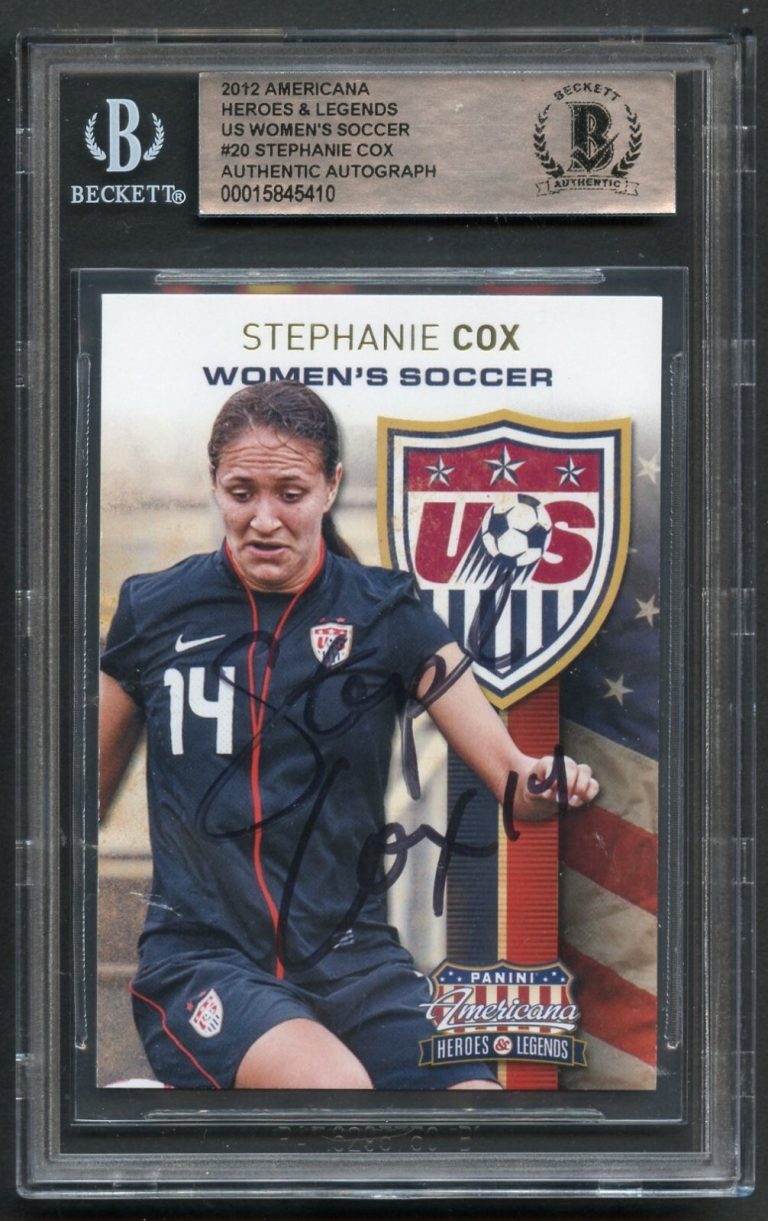 Stephanie Cox signed autograph 2012 Panini Americana Heroes & Legends BAS Slab
