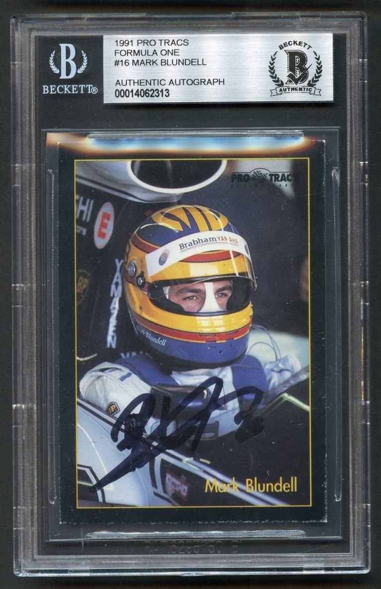 Mark Blundell #16 signed autograph 1991 Formula One Series ProTracs Card BAS
