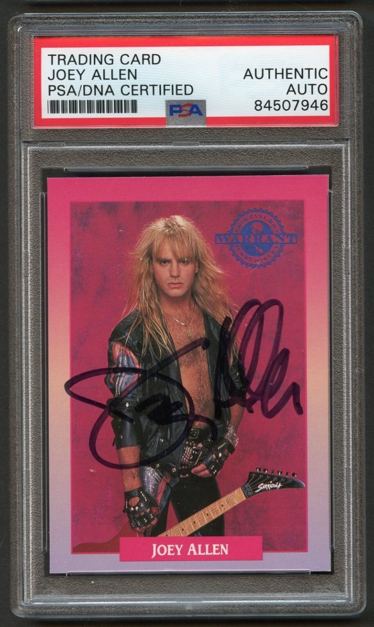 Joey Allen #233 signed autograph auto 1991 RockCards Warrant Card PSA Slabbed