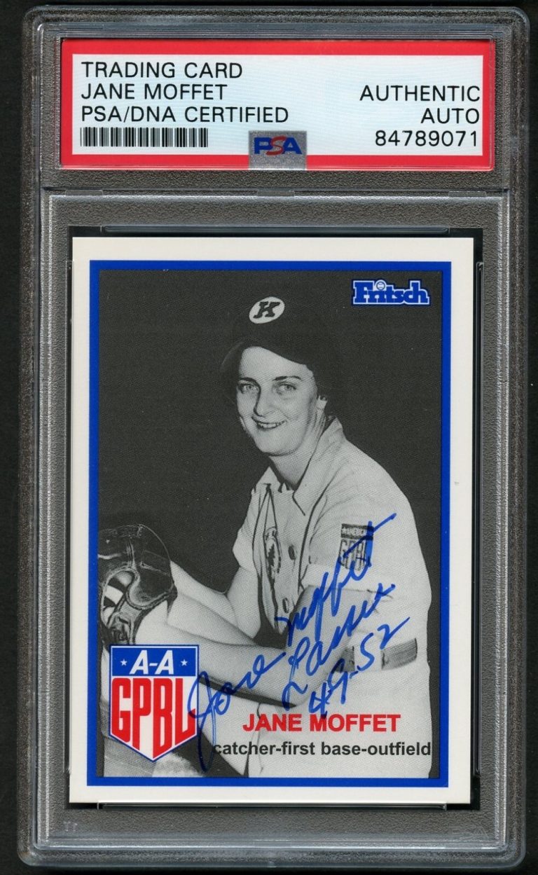 Jane Moffet #134 signed autograph auto 1995-96 FRITSCH AAGPBL PSA Slabbed