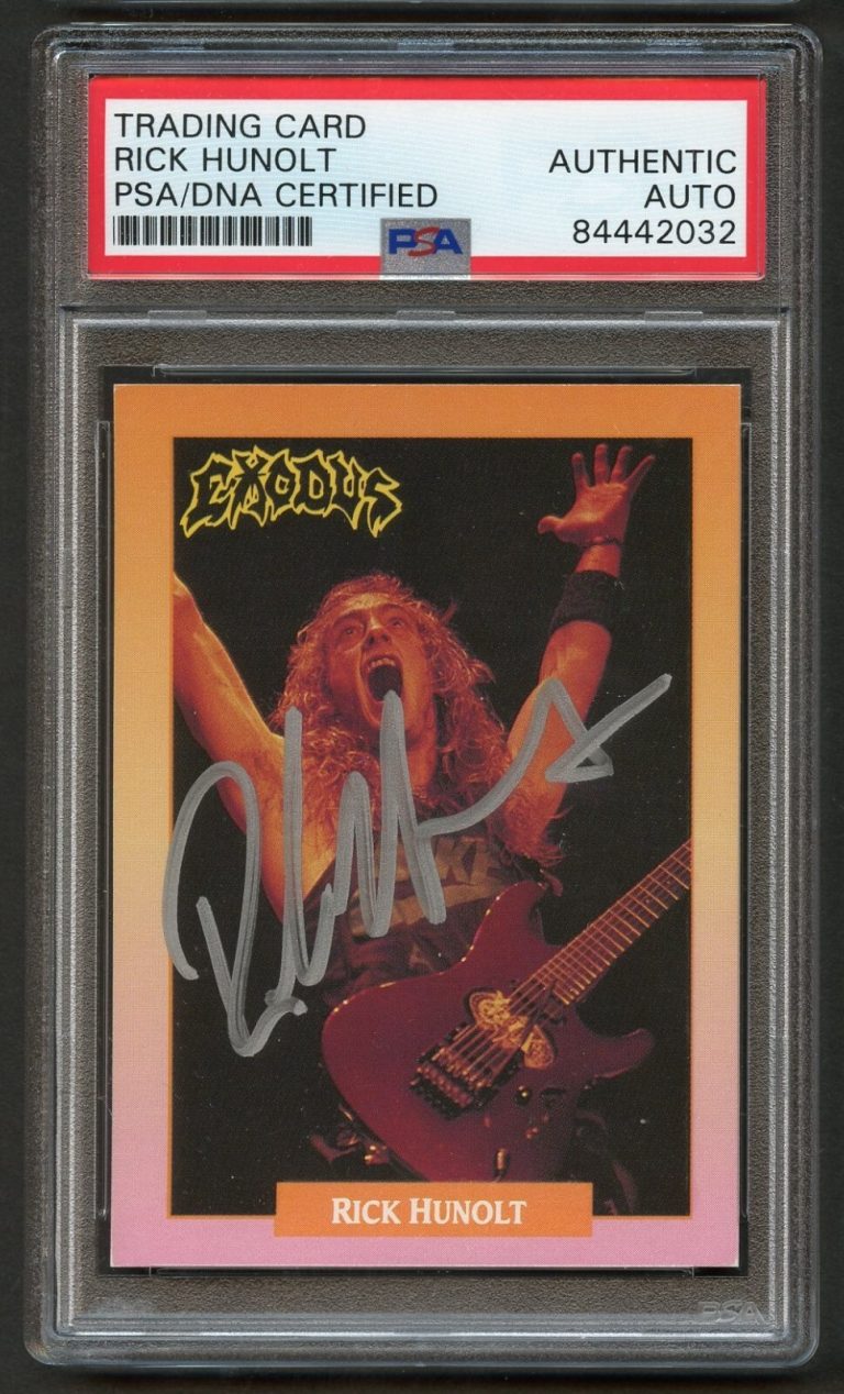 Rick Hunolt #282 signed autograph 1991 RockCards Exodus Card PSA Slabbed
