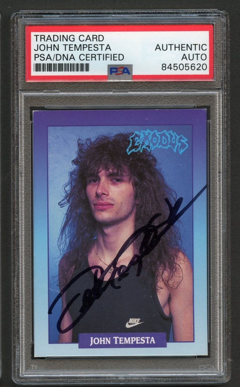 John Tempesta #254 signed autograph 1991 RockCards Exodus Card PSA Slabbed