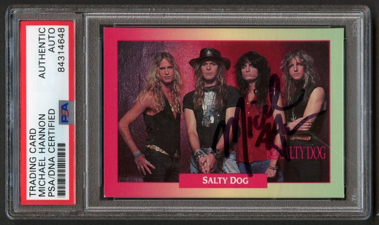 Michael Hannon #191 signed autograph 1991 RockCards Salty Dog Card PSA Slabbed
