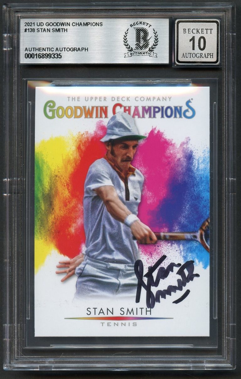 Stan Smith #138 signed autograph 2021 UD Goodwin Champions Tennis BAS Grade 10