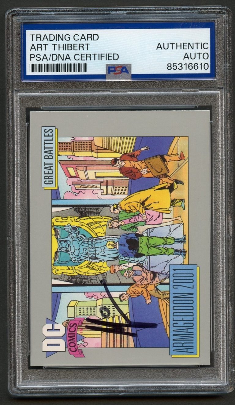 Art Thibert #163 signed autograph 1991 DC Comic Artist Trading Card PSA Slabbed