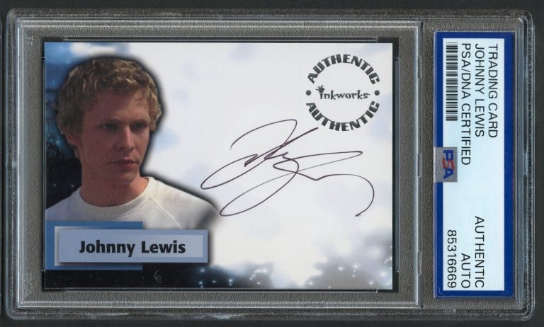 Johnny Lewis A-42 signed autograph Inkworks Authentic as Gabriel Duncan PSA Slab