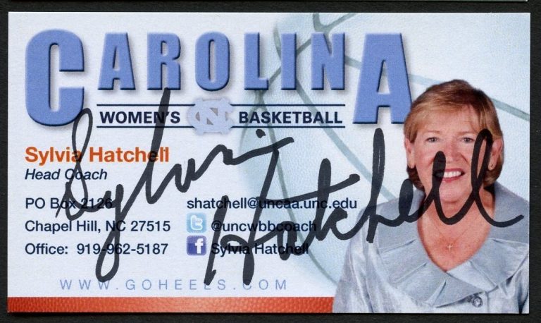Sylvia Hatchell signed autograph Coach Basketball Carolina Business Card BC410