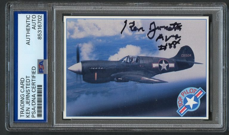Kenneth Jernstedt d2013 signed autograph Flying Tiger WWII Card PSA Slabbed