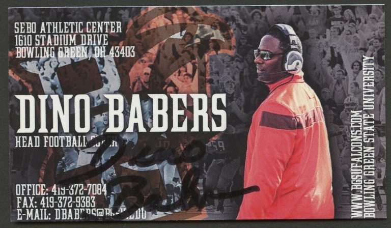 Dino Babers signed autograph Head Coach BG State University Business Card BC180