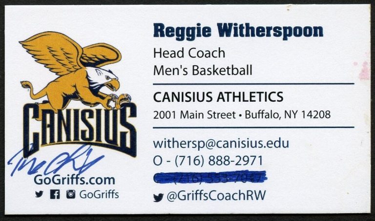 Reggie Witherspoon signed autograph Head Coach Basketball Business Card BC104