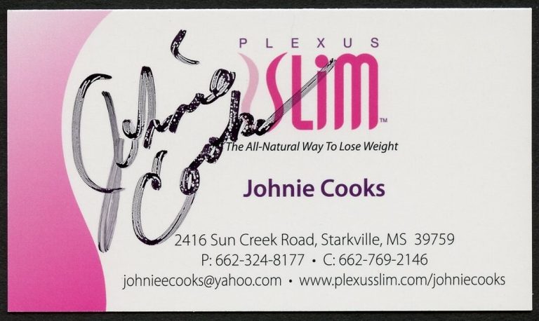 Johnie Cooks signed autograph auto Plexus Slim Business Card BC506