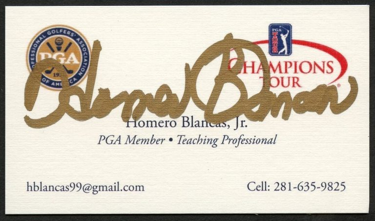 Homero Blancas Jr signed autograph auto PGA Member Business Card BC527