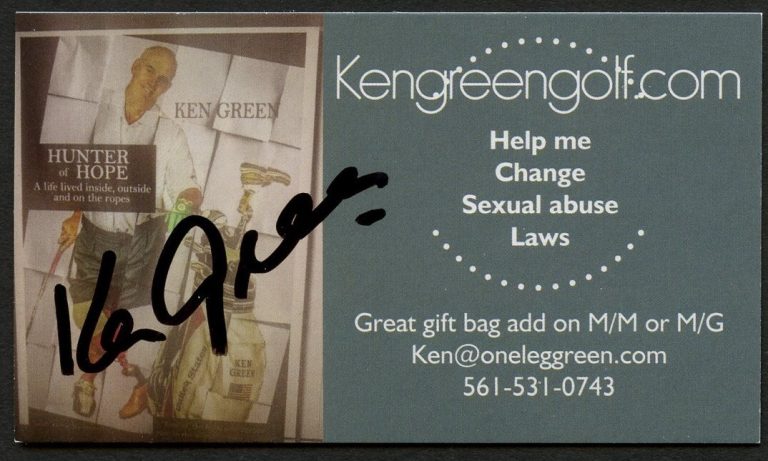 Ken Green signed autograph auto Professional Golfer Business Card BC525