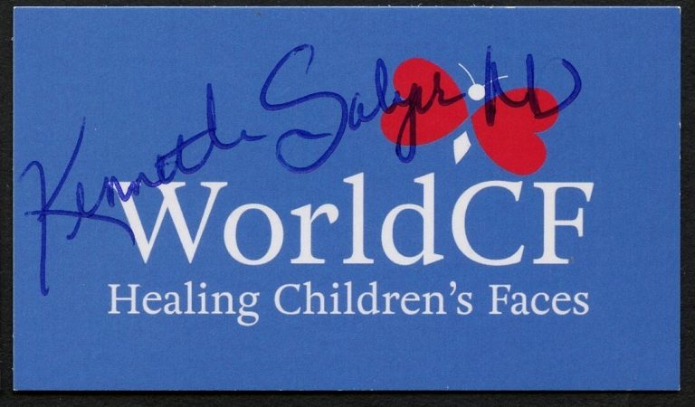 Kenneth E Salyer signed auto World Craniofacial Foundation Business Card BC571
