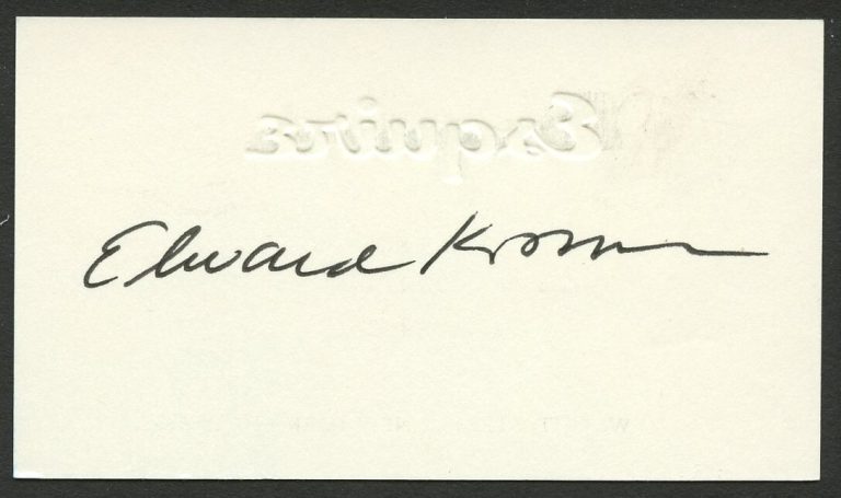 Edward Kostner signed autograph Editor in Chief Esquire Business Card BC575