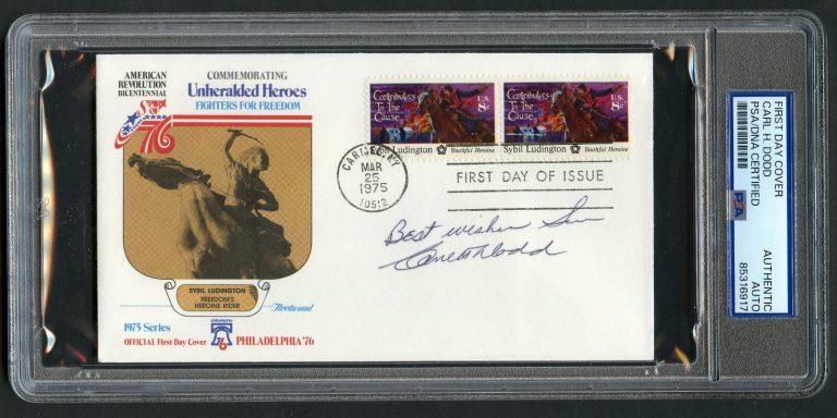 Carl Dodd d1996 signed autograph FDC MOH Recipient US Army Korea PSA Slabbed