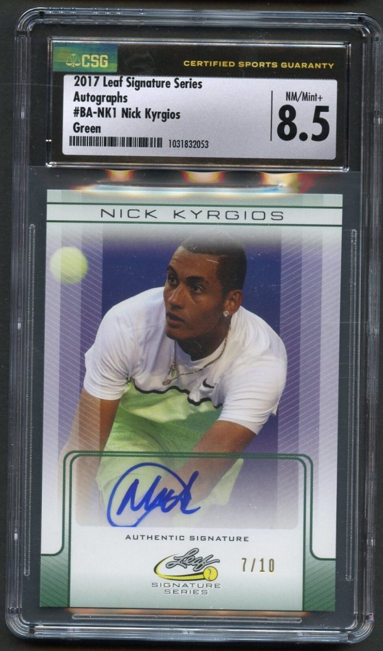 Nick Kyrgios #BA-NK1 signed autograph 2017 Leaf Signature Trading Card CSG 8.5