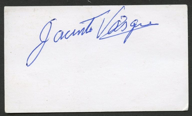 Jacinto Vasquez signed autograph Thoroughbred Consultant Business Card BC690