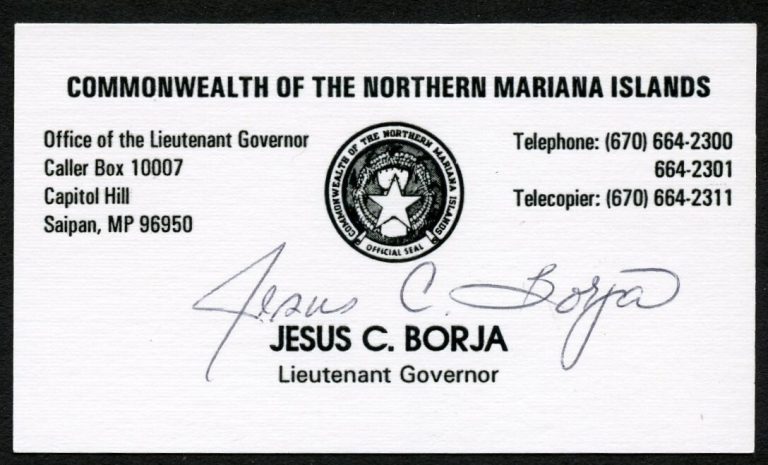 Jesus C Borja signed autograph auto Lieutenant Governor Business Card BC699