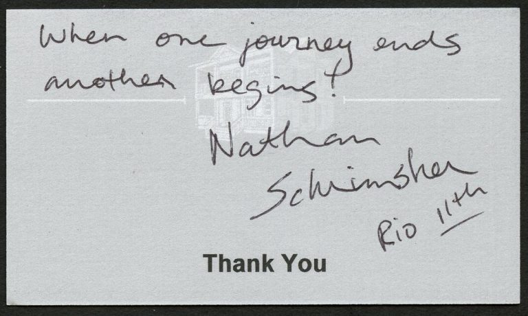Nathan K Schrimsher signed autograph Staeden Appraisals Business Card BC675