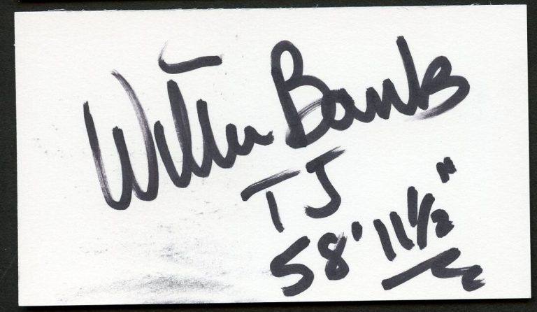 Willie Banks signed auto President US Olympians Association Business Card BC678