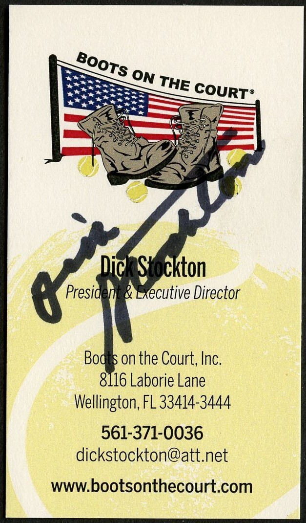 Dick Stockton signed autograph President Boots on the Court Business Card BC821