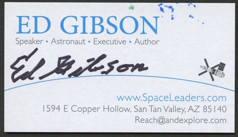 Ed Gibson signed autograph Speaker Astronaut Author Business Card BC827