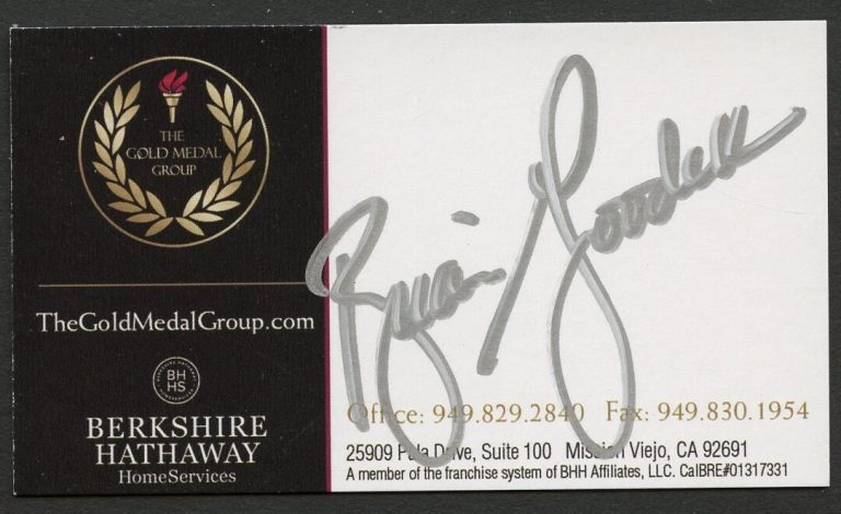 Brian Goodell signed autograph Gold Medal Group Business Card BC839