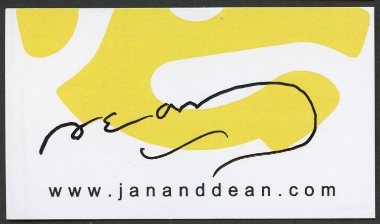 Dean Torrence signed autograph American Singer Rock & Roll Business Card BC829