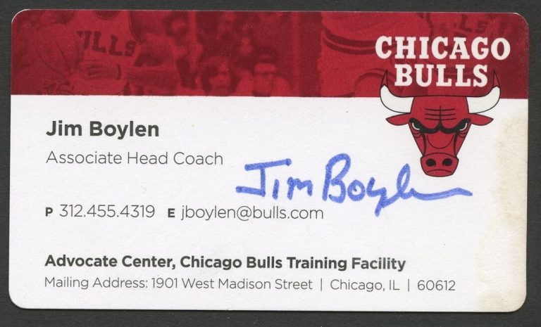 Jim Boylen signed autograph Associate Coach Chicago Bulls Business Card BC797