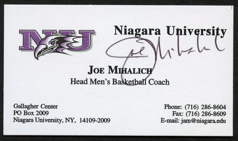 Joe Mihalich signed autograph Head Basketball Coach NU Business Card BC792