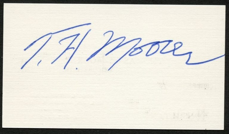 Thomas H Moorer signed autograph auto Admiral US Navy Business Card BC786