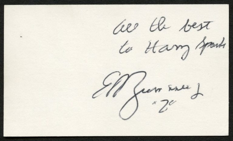 E. R. Zumwalt Jr signed autograph United States Navy Officer Business Card BC787