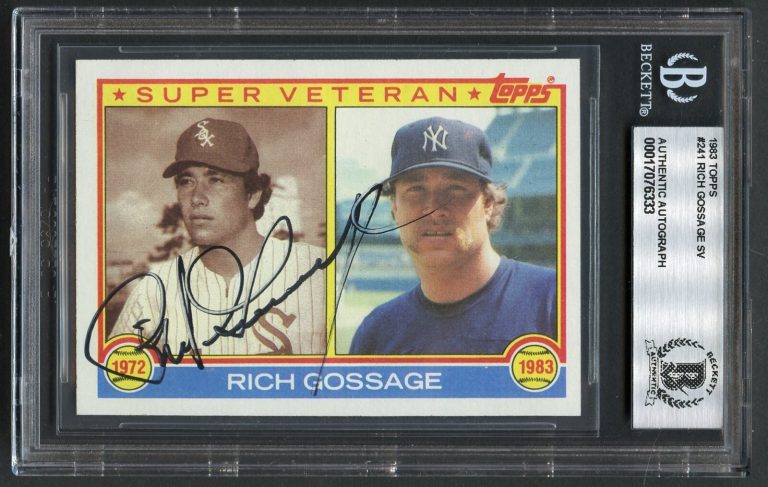 Rich Gossage SV #241 signed autograph auto 1983 Topps Baseball Card BAS Slabbed